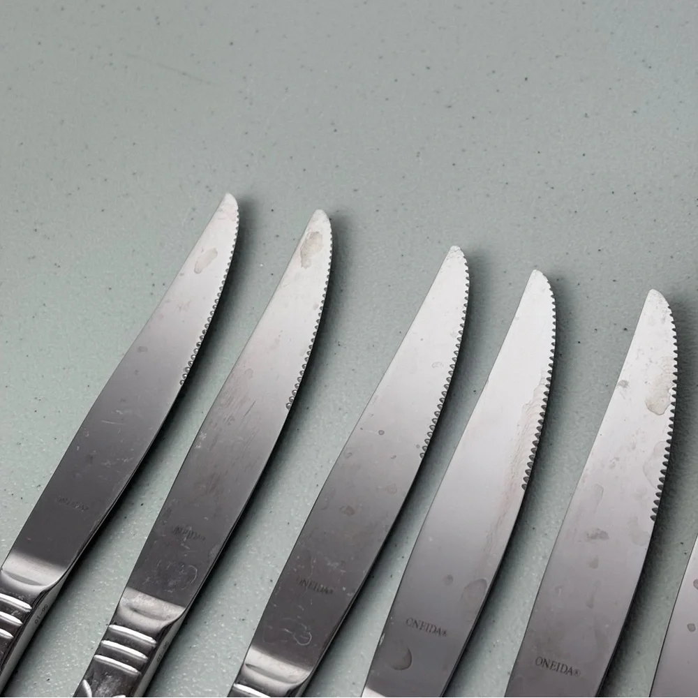 Oneida New York Stainless Steel Flatware Dinner Table Knives Lot of 6